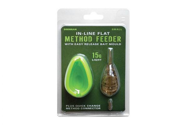 Fishing Method Feeders 10 X 30g Inline Safety Method Feeders For Coarse Carp Fishing (Green) Inline & Roller Skate Wheels